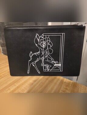 Givenchy Black and White Bambi Graphic Clutch EUC MORE RARE DESIGN